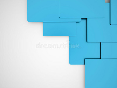 蓝色抽象立方体概念