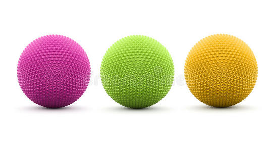 三个孤立的彩色球体