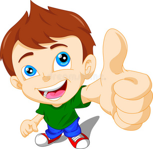 男孩竖起大拇指图片