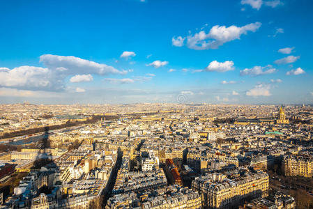 巴黎和塞纳河鸟瞰图
