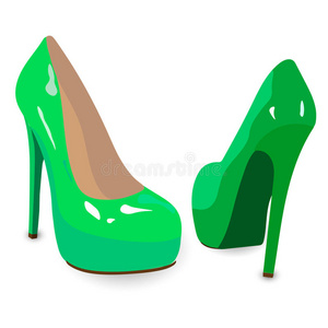 绿色鞋子。