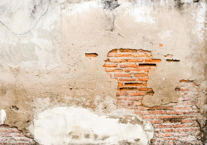 老风化砖墙碎块，纹理背景