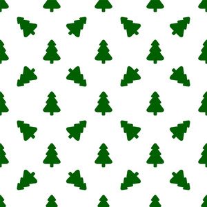 包装纸的模式。背面白色绿色圣诞树