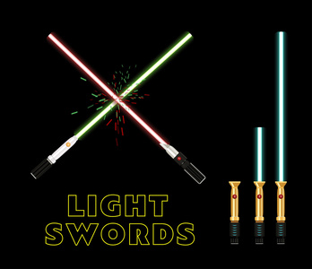 横渡的光剑.平面样式矢量图设计照片