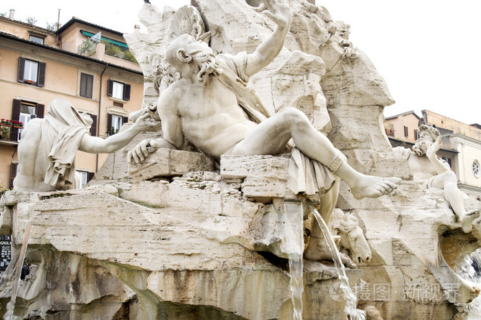 四河流纳沃纳广场罗马的喷泉