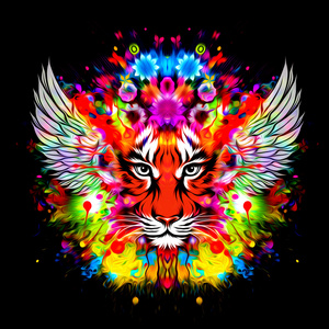 老虎抽象背景照片