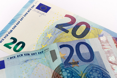 老和新二十 20 欧元纸币条例草案前面从欧洲系列
