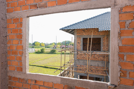 墙体砖在住宅建筑施工现场