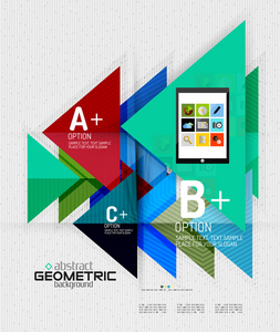与选项，几何纸的风格的抽象信息横幅