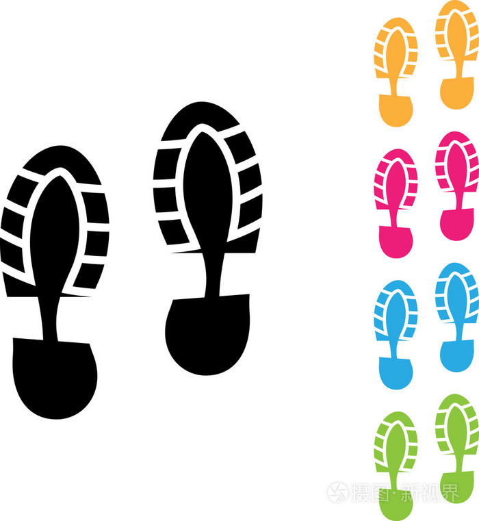 足迹,鞋子和凉鞋打印-插图