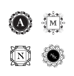 字母组合图形和徽标在帝国 st 黑色和白色