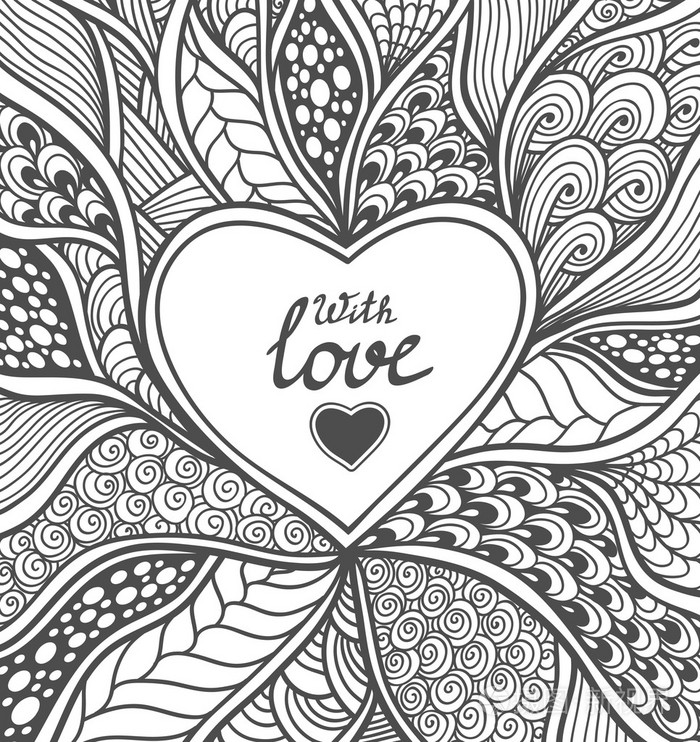 在禅宗涂鸦风格的白底黑手工抽象赫拉特帧插画-正版商用图片1l67d3-摄