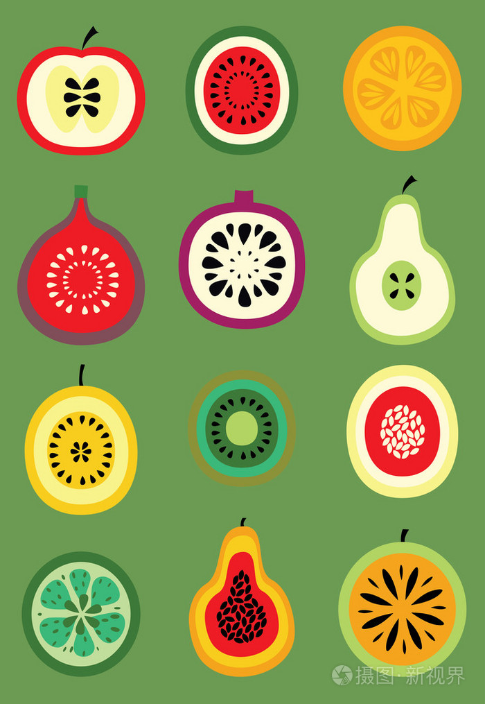 收集的水果贴纸