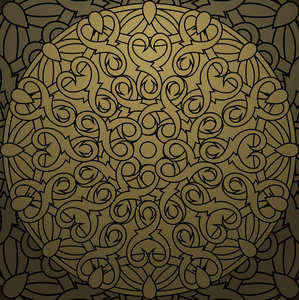 轮廓，单色的曼荼罗。民族 宗教的设计元素与圆形图案