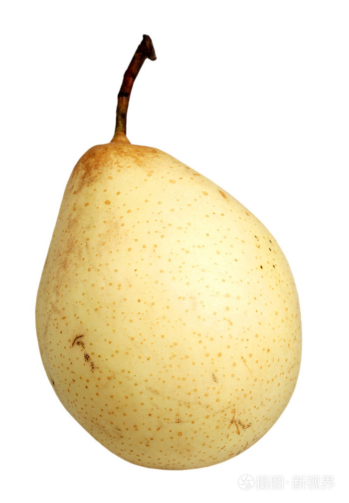 在白色背景上的梨