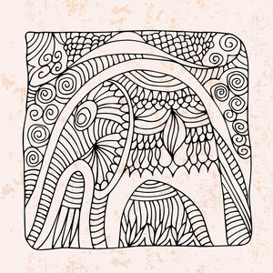具象zentangle 具象和抽象花照片