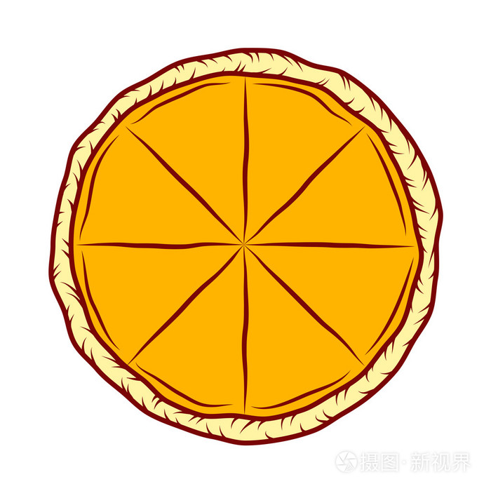 比萨饼在白色背景上孤立