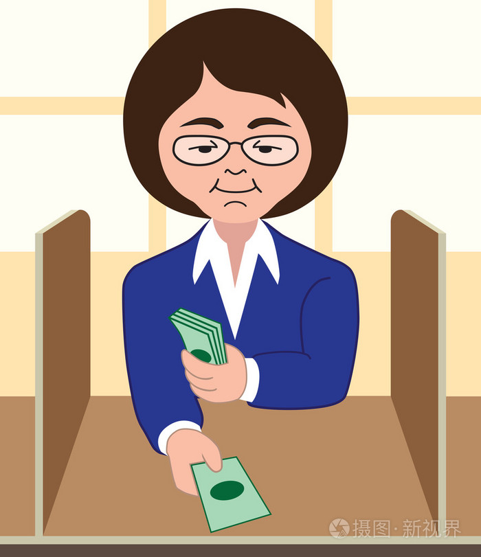 忙着银行出纳员