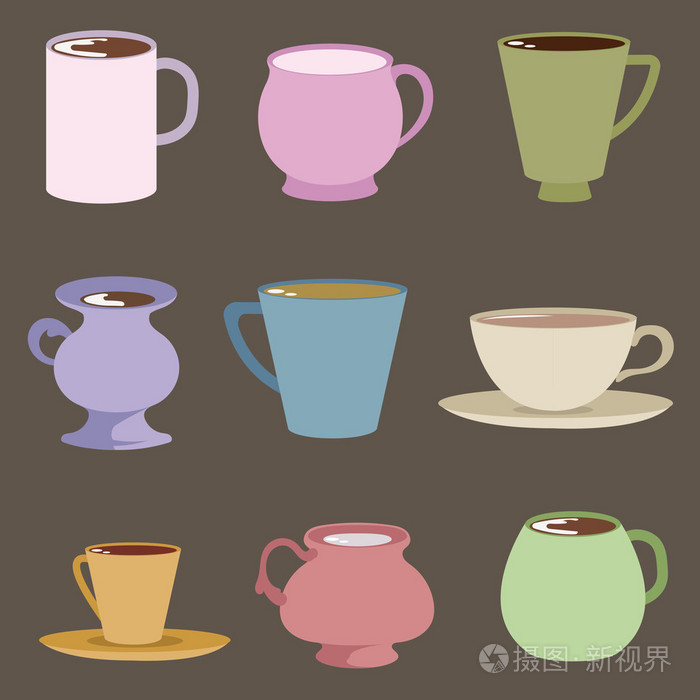 杯子矢量集合插画-正版商用图片1l6ynf-摄图新视界