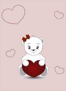 题目在附属泰迪熊与红色的心图片