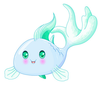 可爱的鱼在白色照片