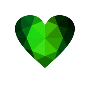 孤立在白色背景上的绿色心脏