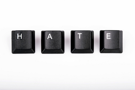文本恨结成白色背景上的计算机键盘键