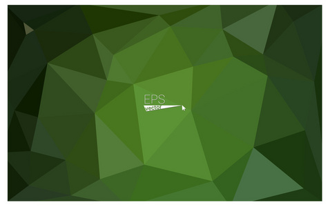 黑暗 绿色 几何 皱巴巴 三角 低模折纸样式梯度图图形背景。矢量多边形设计为您的业务的