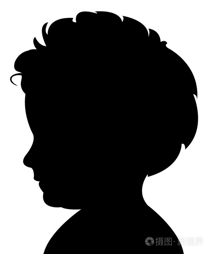 男孩头部轮廓矢量