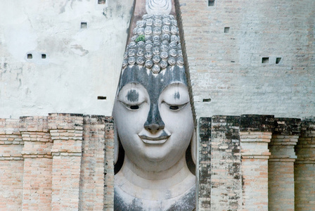 扫管笏斯里兰卡的密友，素可泰，泰国的大佛像的脸