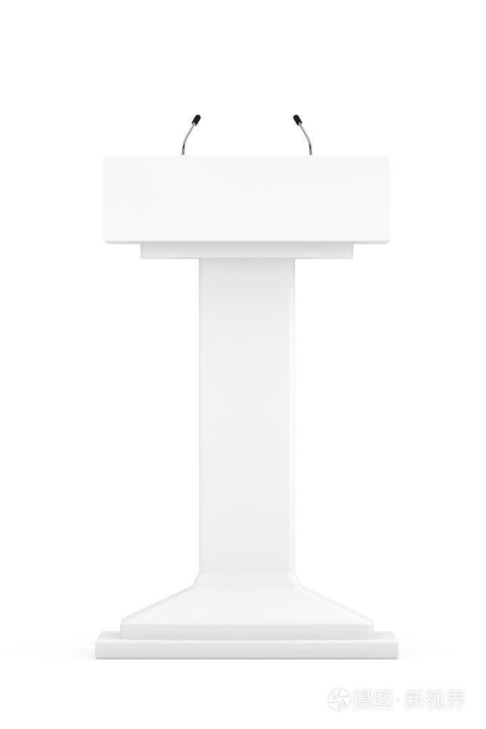 白登上领奖台论坛上讲台站与麦克风