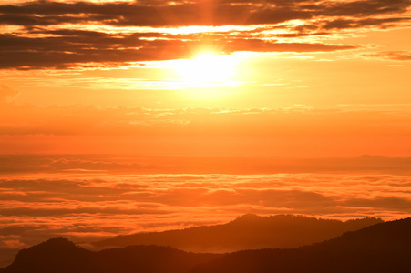 美丽的夕阳在山