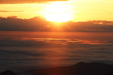 美丽的夕阳在山