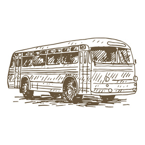 复古巴士。老式的交通工具的图片
