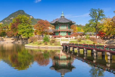 韩国首尔景福宫的秋天