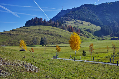 装载 Rigi 和秋季景观，阿尔卑斯山