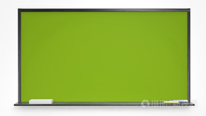 白色背景上的绿色黑板