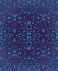 东方地毯的蓝色图案