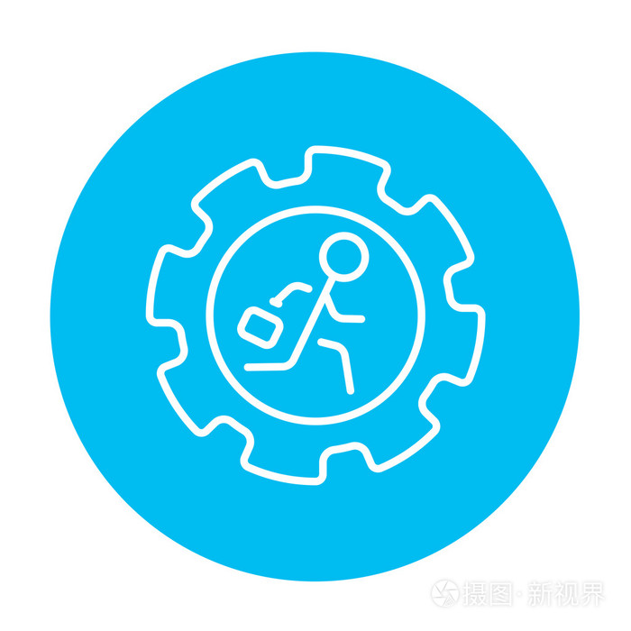 在齿轮线图标内运行的人