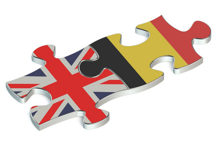 比利时和英国的谜题，从标志