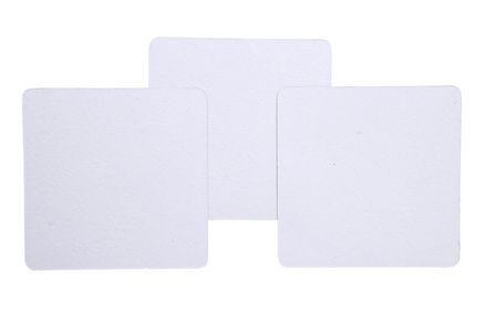 张方形空白的纸上白色带剪切路径孤立