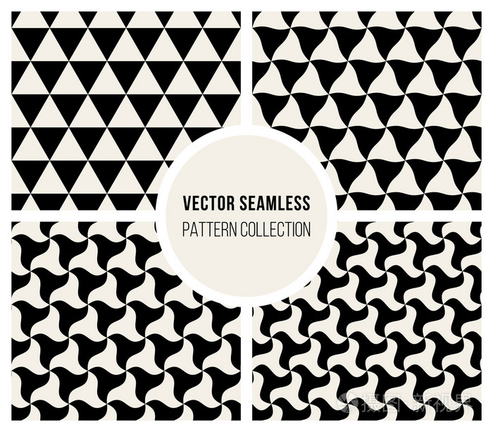 矢量无缝三角形圆形的图案