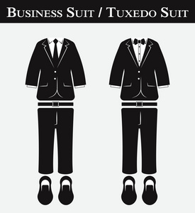 商务套装和燕尾服套装老式平装设计