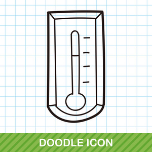 温度计涂鸦矢量图