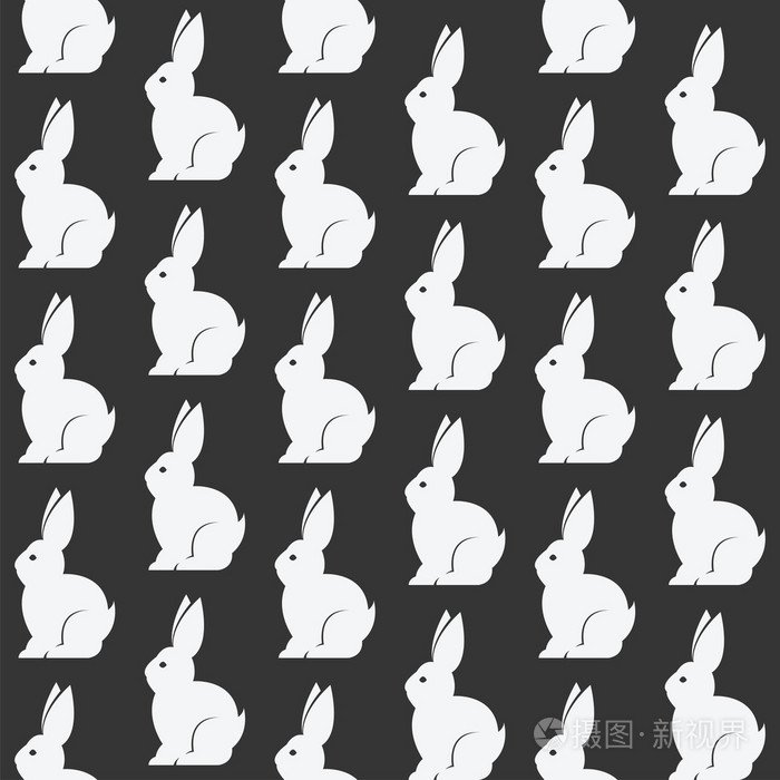 兔子矢量为面料及装饰艺术背景设计无缝钢管