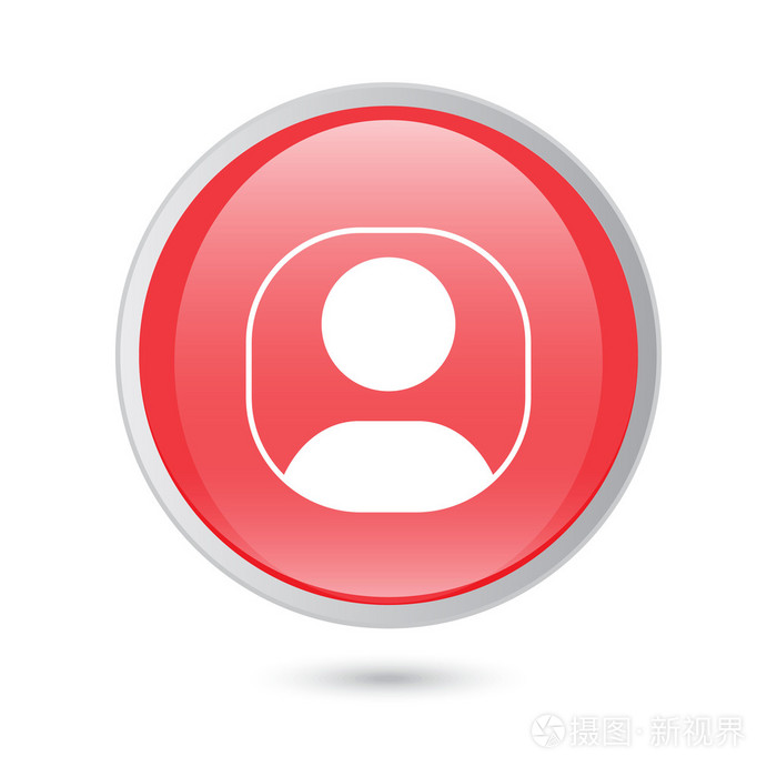 用户登录或验证图标,矢量.连接图标.红色按钮