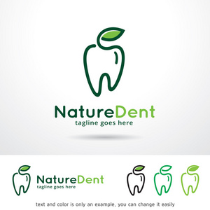 自然牙科标志模板设计矢量图片