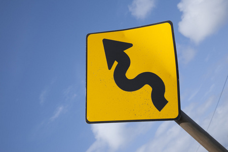 曲线道路标志图片