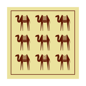 程式化的骆驼米色背景上