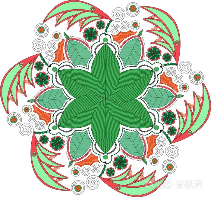 彩色的曼陀罗花